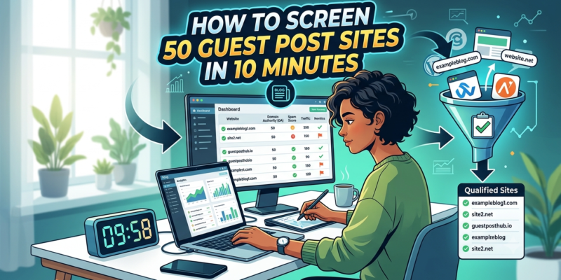 How to Screen 50 Guest Post Sites in 10 Minutes